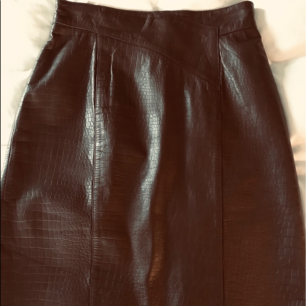 Vintage 80’s TOFFS Leather Pencil Skirt Size 8